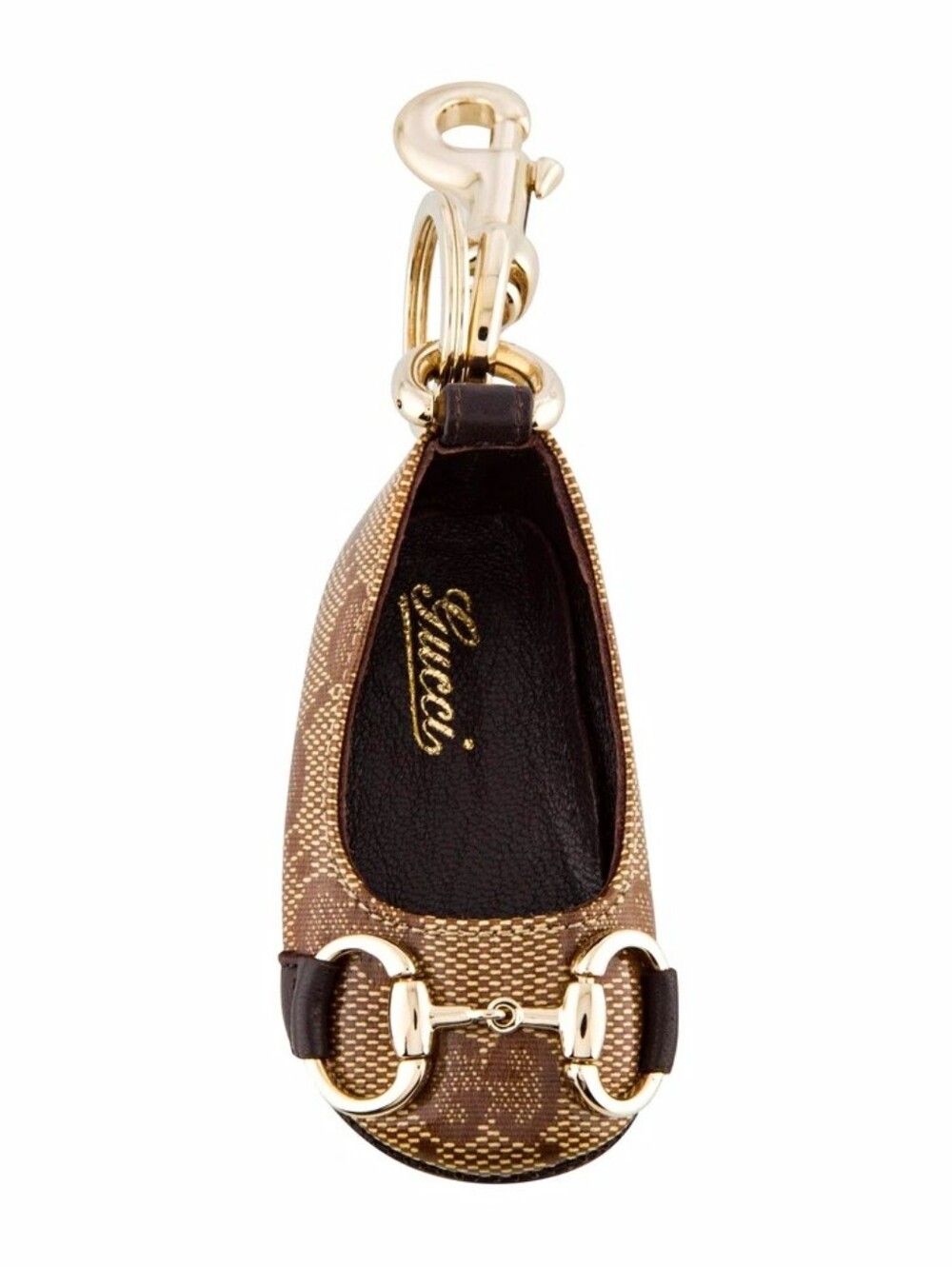 Gucci Brass Horsebit Shoe Keychain / Bag Charm with Swivel Clasp  Authentic